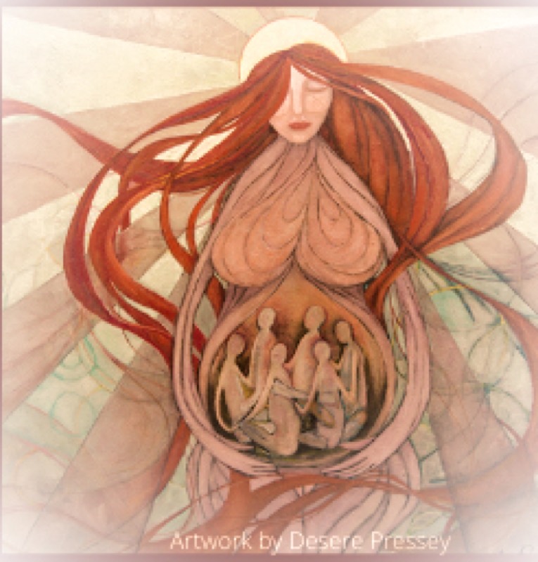 Artwork by Deanne Pressey, the emblem of Embodied Feminine Journeys